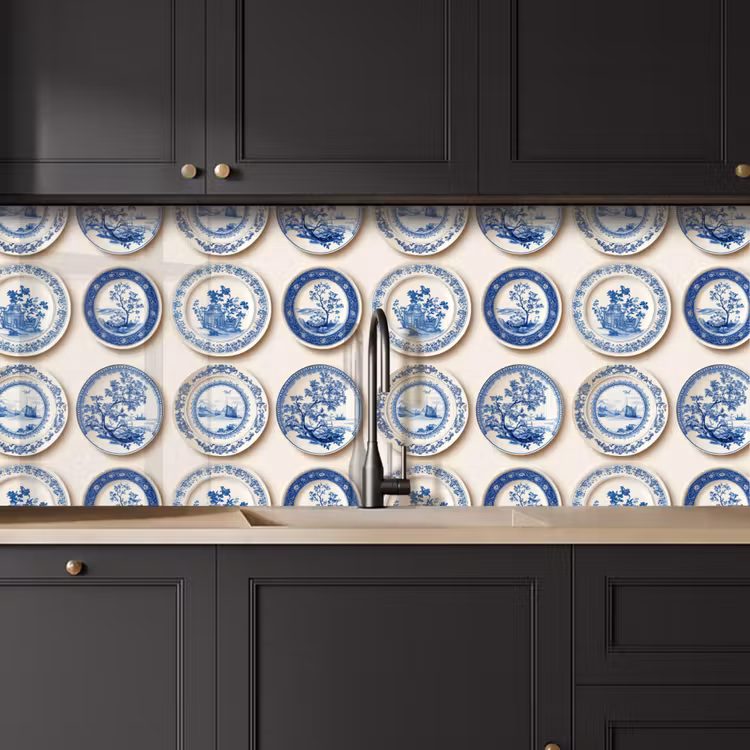 Borden - Bomen - Planten - Blauw keuken achterwand 2 middel 871 -sfeer1