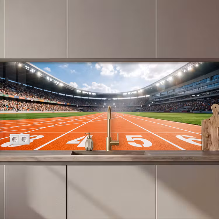 Sintelbaan - Stadion - Sport -Oranje keuken achterwand 2 middel zz_3dshopping