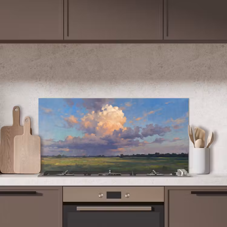 Lucht - Wolken - Landschap - Modern - Oranje keuken achterwand spatscherm middel -sfeer2