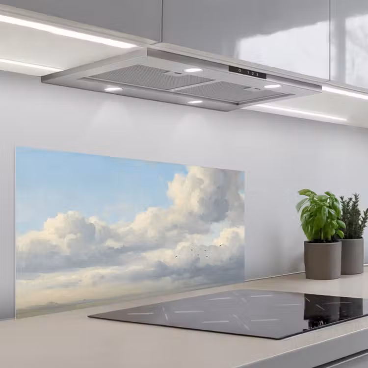 Lucht - Wolken - Natuur - Klassiek - Blauw keuken achterwand spatscherm middel -3d_schuin