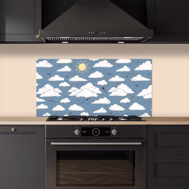 Lucht - Zon - Wolken - Natuur - Blauw keuken achterwand spatscherm middel -sfeer1