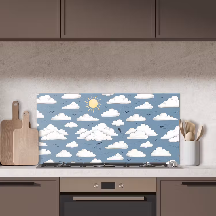 Lucht - Zon - Wolken - Natuur - Blauw keuken achterwand spatscherm middel -sfeer2