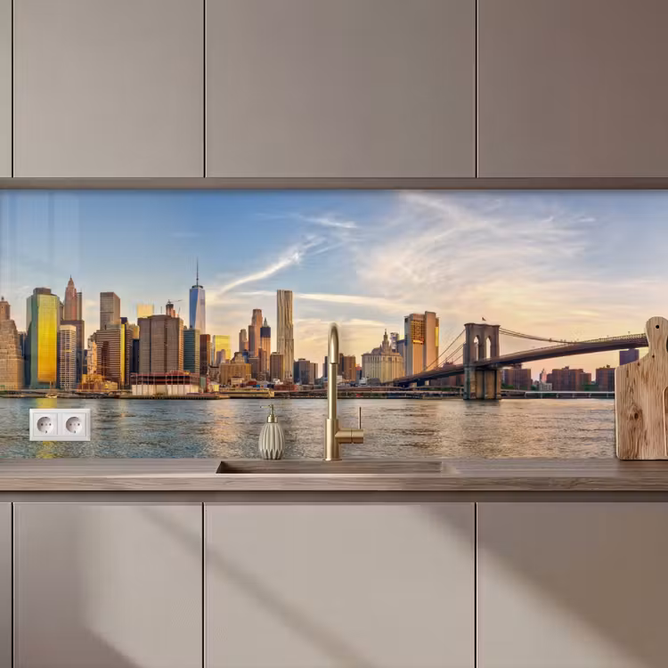 Skyline - New York - Brug - Wolkenkrabbers keuken achterwand 2 middel zz_3dshopping