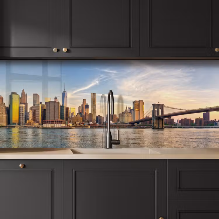 Skyline - New York - Brug - Wolkenkrabbers keuken achterwand 2 middel -sfeer1