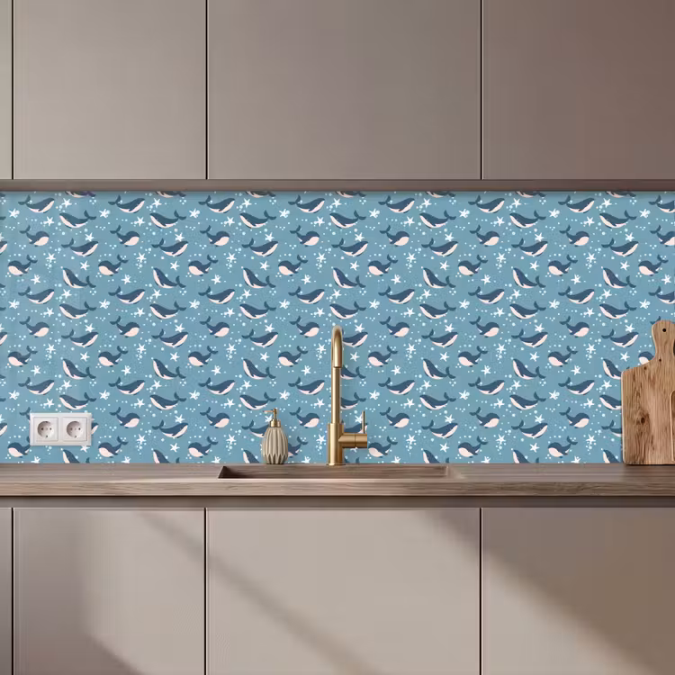 Klein - Oceaan - Walvis - Zeester keuken achterwand 2 middel 871 zz_3dshopping