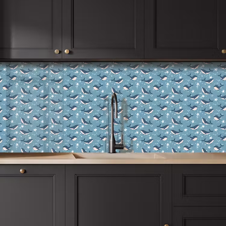 Klein - Oceaan - Walvis - Zeester keuken achterwand 2 middel 871 -sfeer1