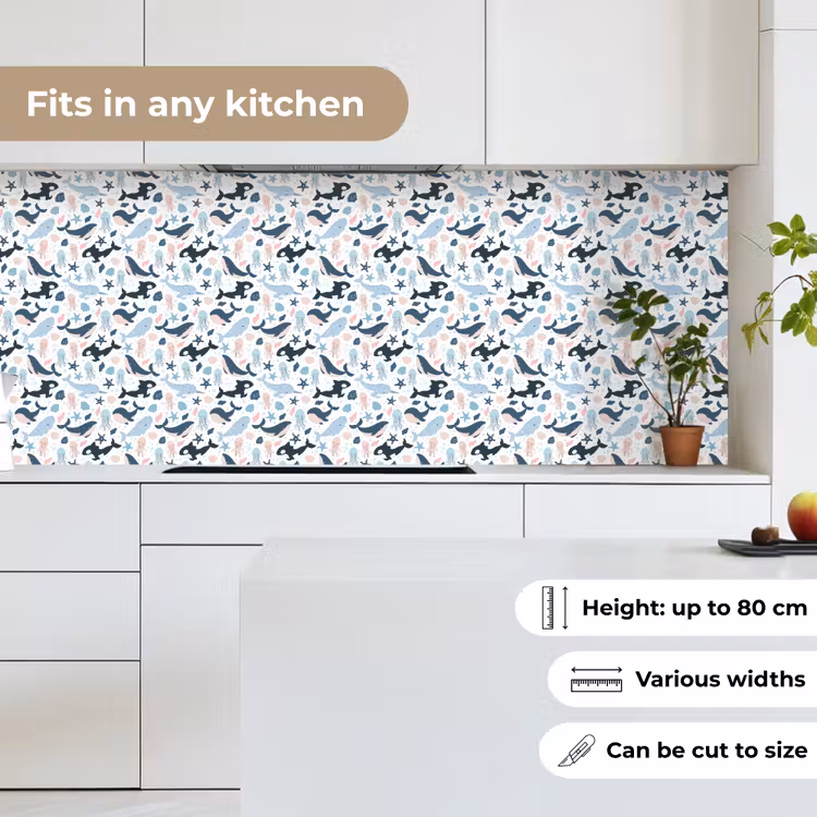 Klein - Oceaan - Walvissen - Octopus keuken achterwand 2 middel 871 -sfeer4_UK