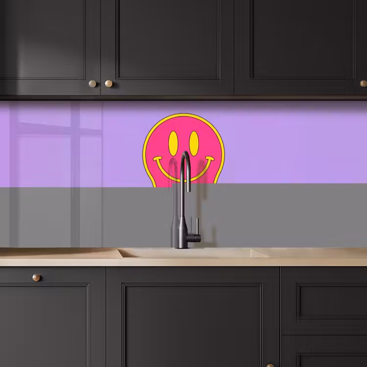 Smiley - Drip - Neon keuken achterwand 2 middel -sfeer1