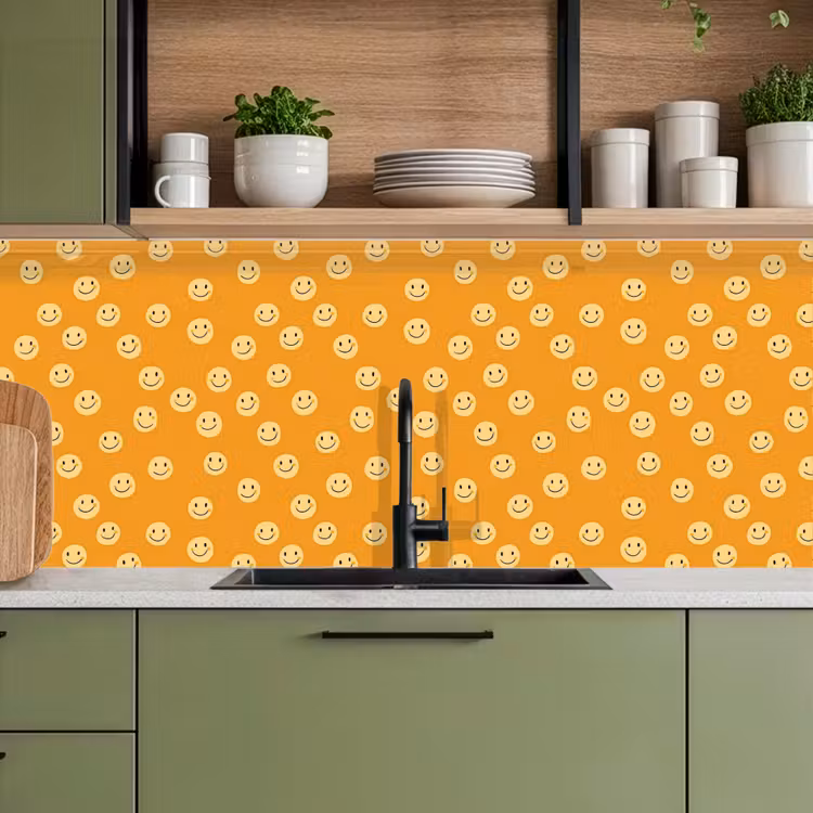 Smileys - Retro - Heel keuken achterwand 2 middel 871 -sfeer3