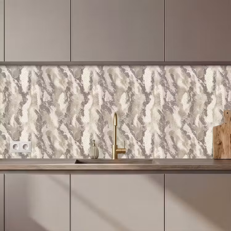 Slang - Patroon - Taupe keuken achterwand 2 middel 871 zz_3dshopping
