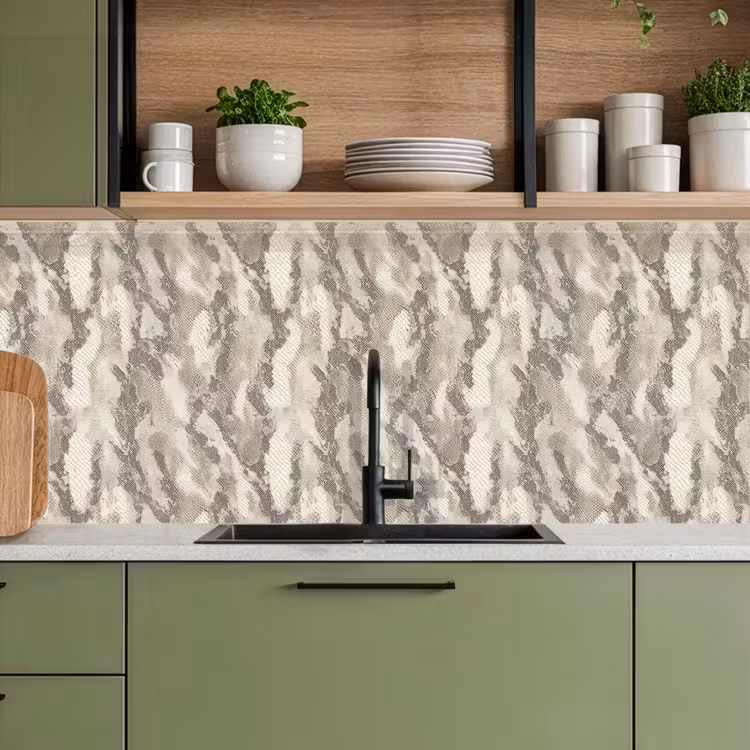 Slang - Patroon - Taupe keuken achterwand 2 middel 871 -sfeer3
