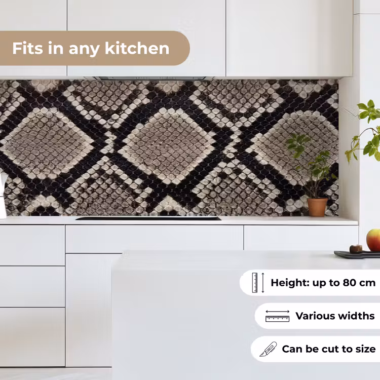 Slangenleer - Patroon - Beige keuken achterwand 2 middel -sfeer4_UK
