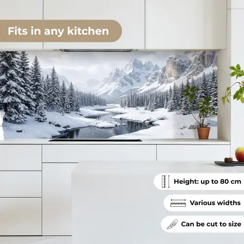 Sneeuwlandschap - Bergen - Rivier - Winter keuken achterwand 2 middel -sfeer4_UK