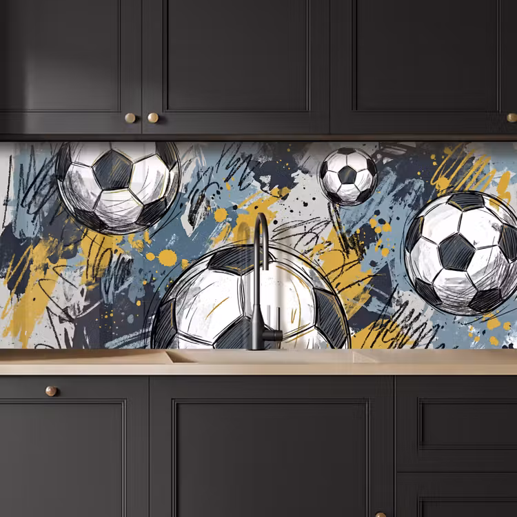 Voetbal - Abstract - Sport - Kleurrijk keuken achterwand 2 middel -sfeer1