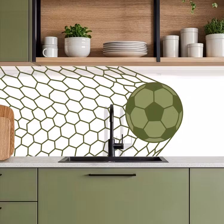 Voetbal - Goal - Sport - Groen keuken achterwand 2 middel -sfeer3