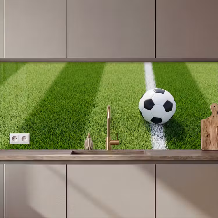 Voetbal - Grasveld - Sport - Groen keuken achterwand 2 middel zz_3dshopping