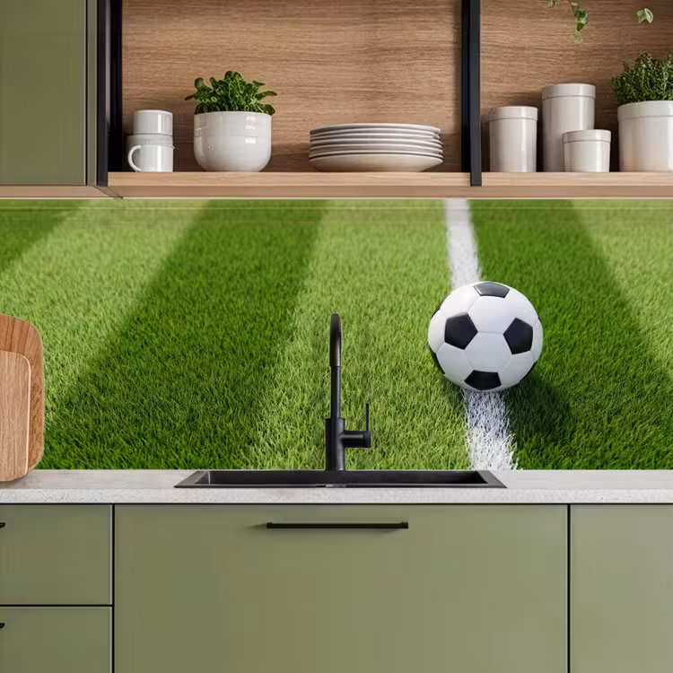 Voetbal - Grasveld - Sport - Groen keuken achterwand 2 middel -sfeer3