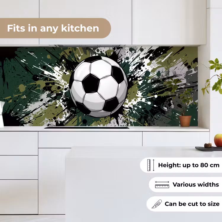 Voetbal - Verf - Spetters - Groen keuken achterwand 2 middel -sfeer4_UK