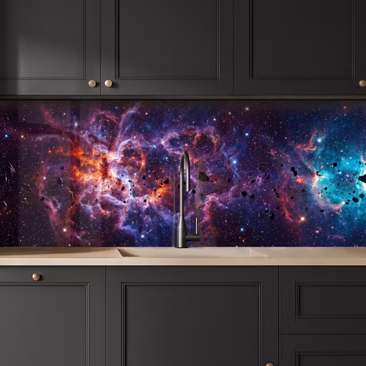 Space - Stars - Abstract - Colorful keuken achterwand 2 middel -sfeer1