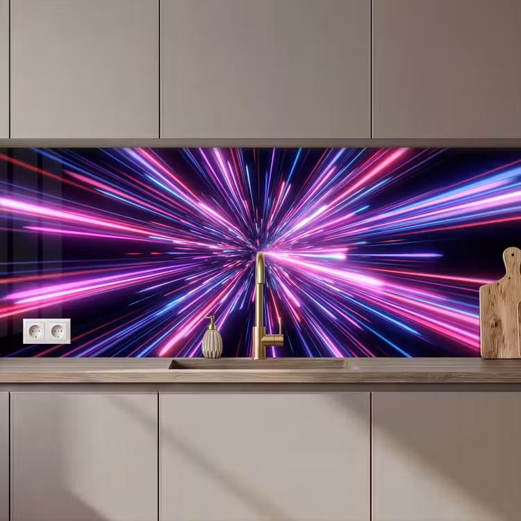 Lichtsnelheid - Ruimte - Roze - Paars keuken achterwand 2 middel zz_3dshopping