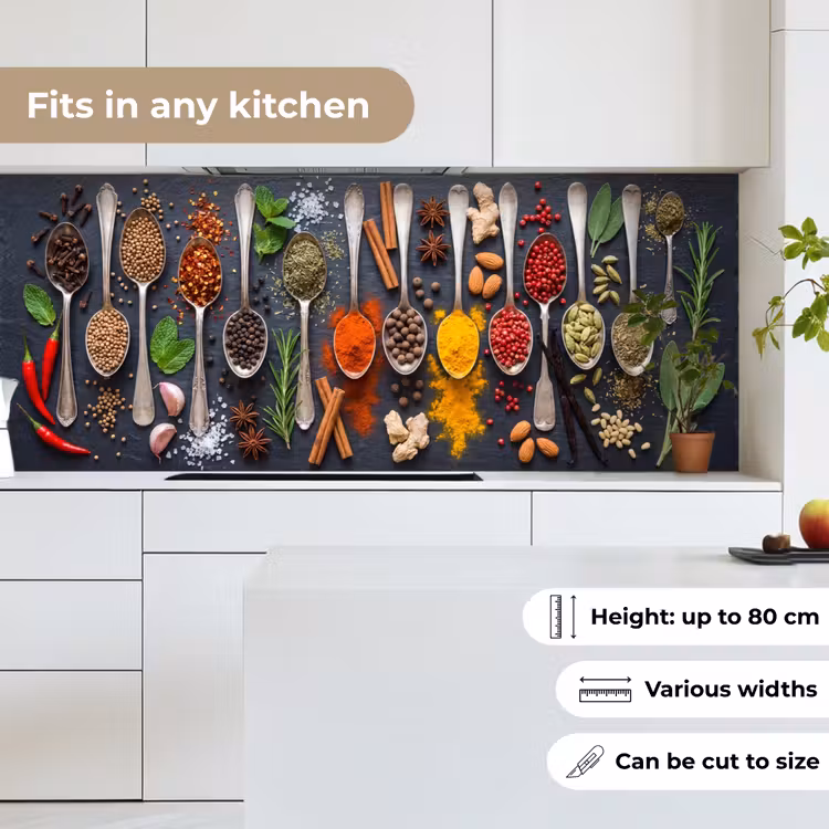Kruiden - Lepels - Culinair - Kleurrijk - Sfeervol keuken achterwand 2 middel -sfeer4_UK
