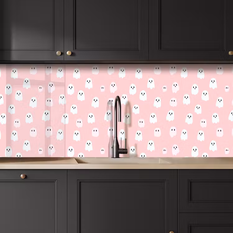 Spookjes - Patroon - Roze keuken achterwand 2 middel 871 -sfeer1