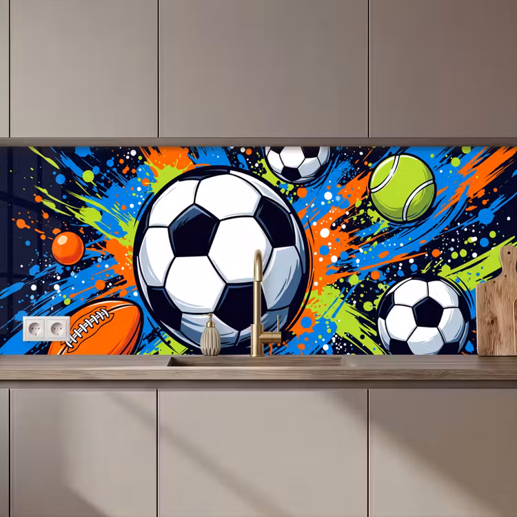 Sport - Ballen - Kleurrijk keuken achterwand 2 middel zz_3dshopping