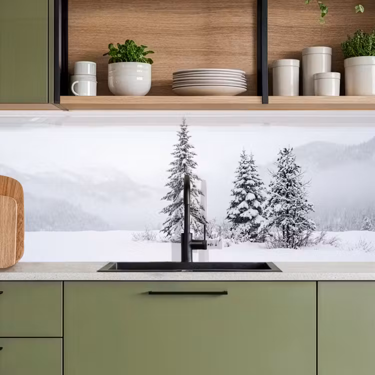 Fijnsparren - Sneeuw - Winter - Landschap - Stilte keuken achterwand 2 middel -sfeer3