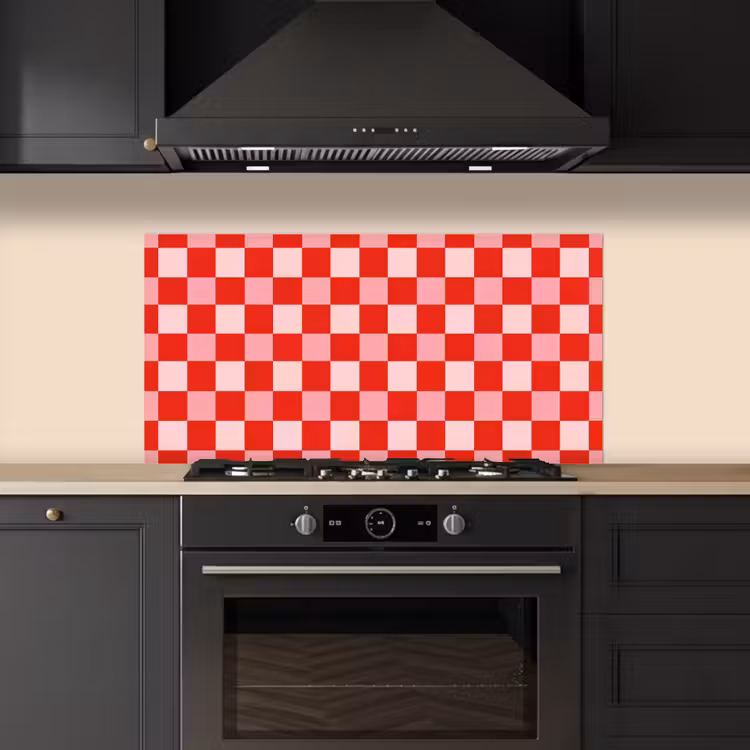 Vierkant - Klassiek - Rood keuken achterwand spatscherm middel 899 -sfeer1