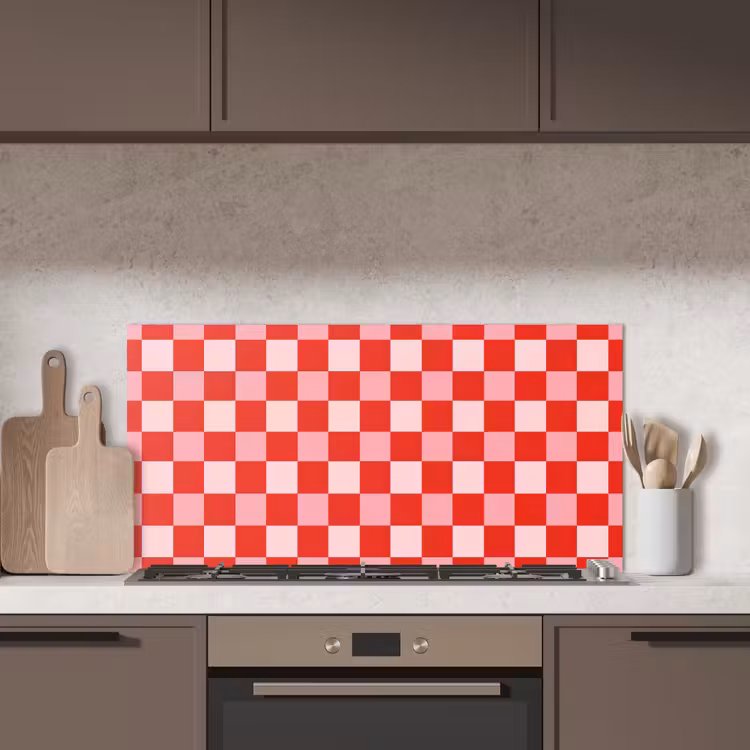 Vierkant - Klassiek - Rood keuken achterwand spatscherm middel 899 -sfeer2