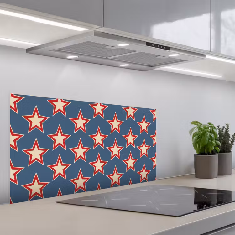 Ster - Klassiek - Blauw keuken achterwand spatscherm middel 899 -3d_schuin