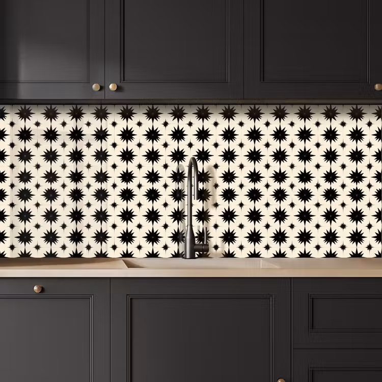 Stervormen - Geometrisch - Zwart keuken achterwand 2 middel 871 -sfeer1