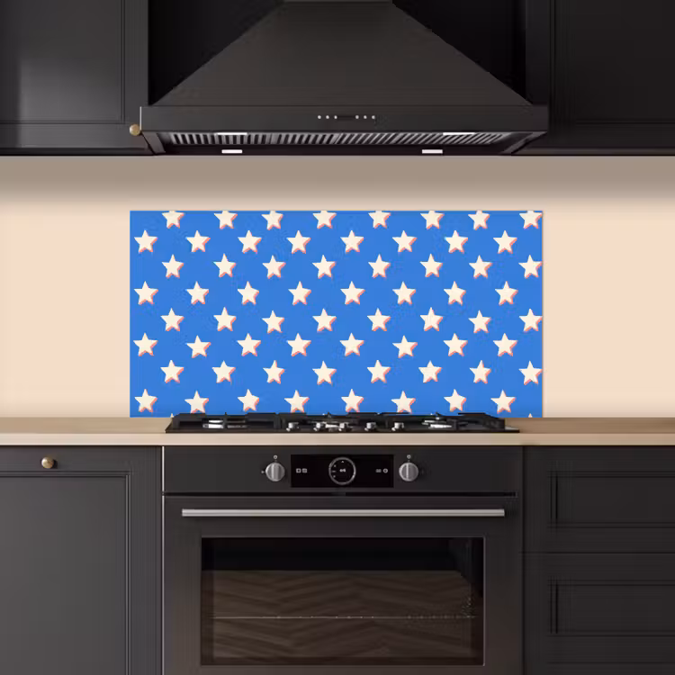 Sterren - Patroon - Blauw keuken achterwand spatscherm middel 899 -sfeer1
