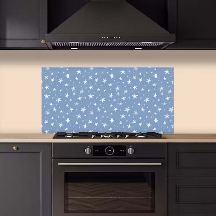 Sterretjes - Patroon - Blauw keuken achterwand spatscherm middel 899 -sfeer1