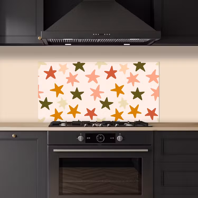Sterren - Patroon - Kleurrijk keuken achterwand spatscherm middel 899 -sfeer1