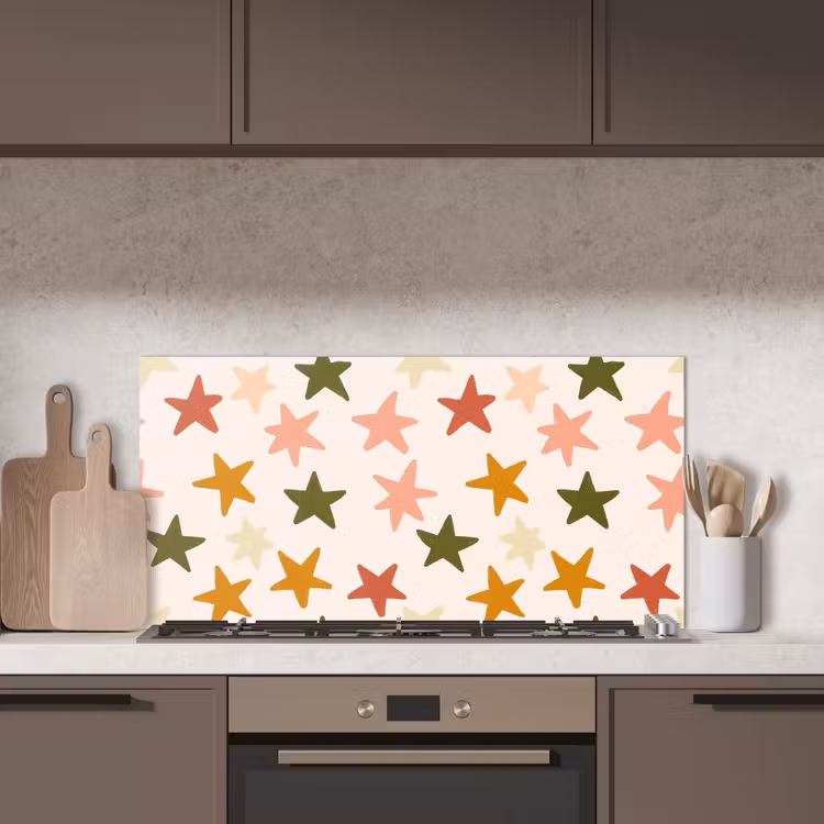 Sterren - Patroon - Kleurrijk keuken achterwand spatscherm middel 899 -sfeer2