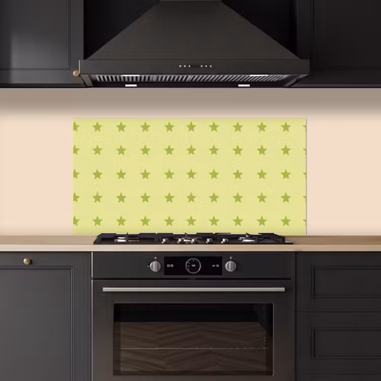 Sterren - Patroon - Groen keuken achterwand spatscherm middel 899 -sfeer1