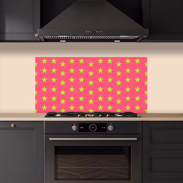 Sterren - Patroon - Roze keuken achterwand spatscherm middel 899 -sfeer1