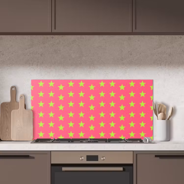 Sterren - Patroon - Roze keuken achterwand spatscherm middel 899 -sfeer2