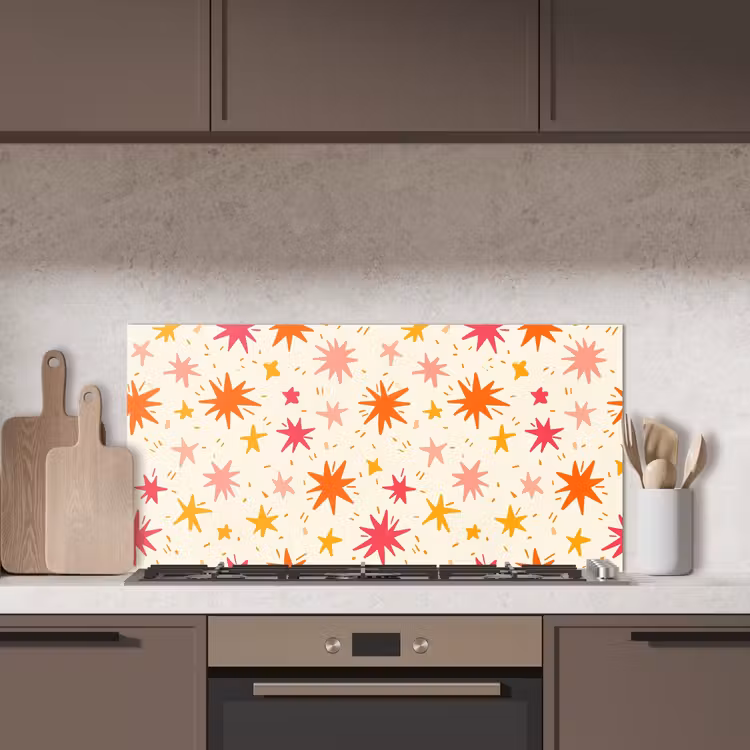 Sterren - Speels - Kleurrijk keuken achterwand spatscherm middel 899 -sfeer2