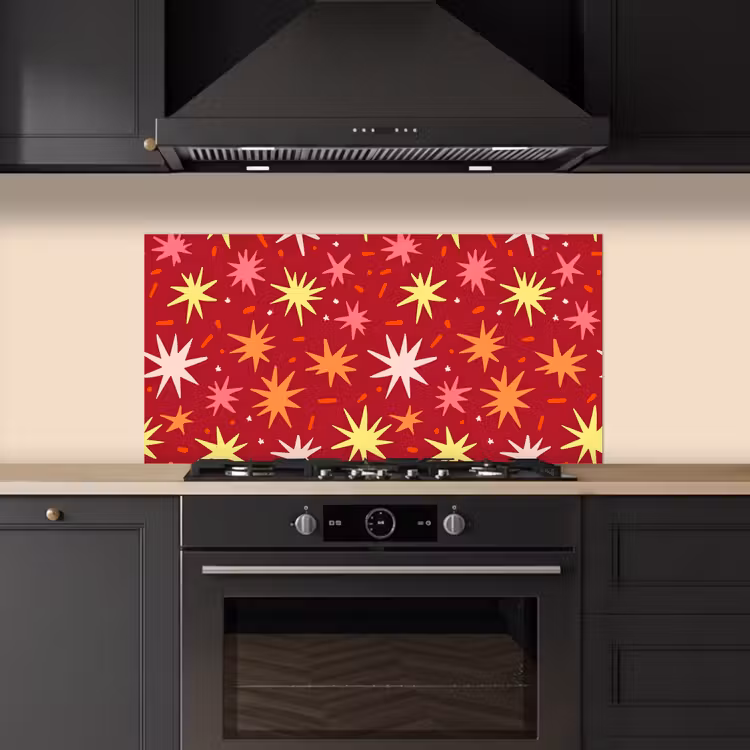Sterren - Speels - Rood keuken achterwand spatscherm middel 899 -sfeer1
