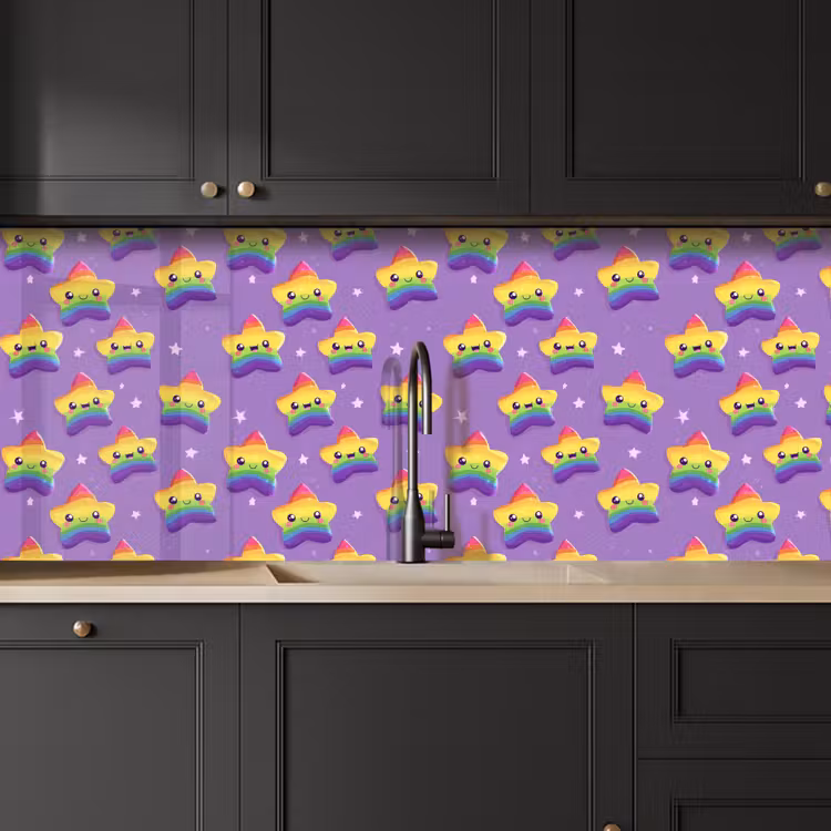 Sterren - Regenboog - Paars keuken achterwand 2 middel 871 -sfeer1