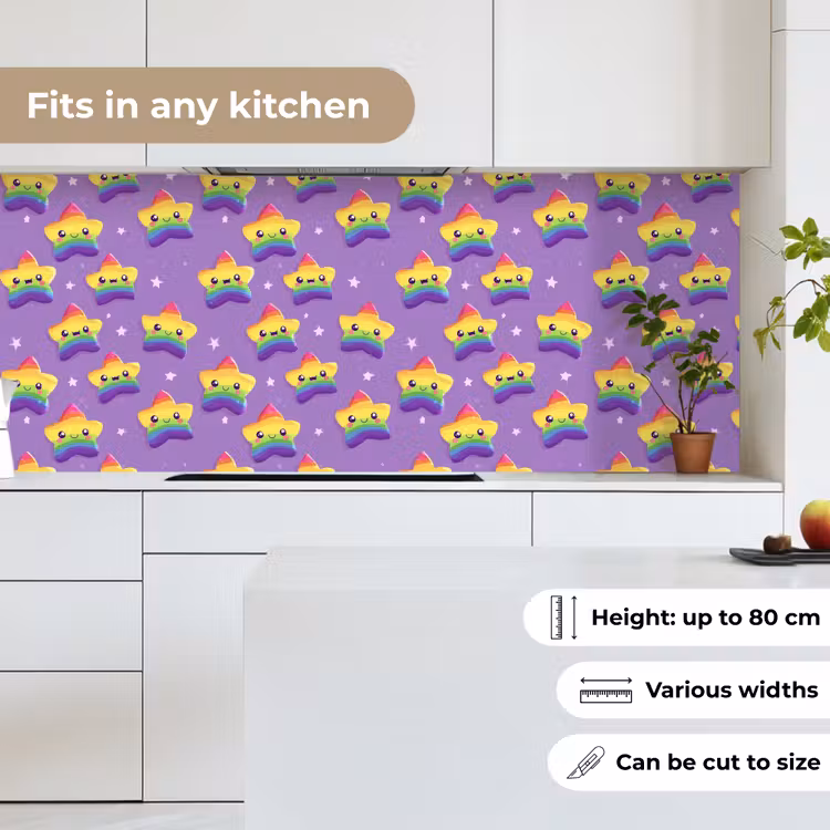 Sterren - Regenboog - Paars keuken achterwand 2 middel 871 -sfeer4_UK