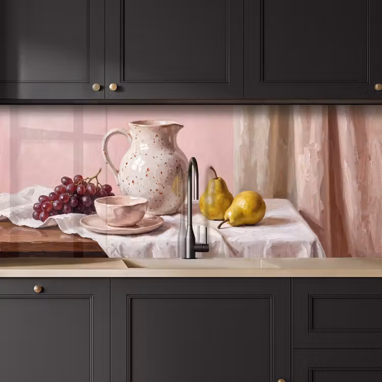 Kitchen Wall Splashback - Still Life - Fruit - Pink - Stilleven - Fruit - Roze keuken achterwand 2 middel