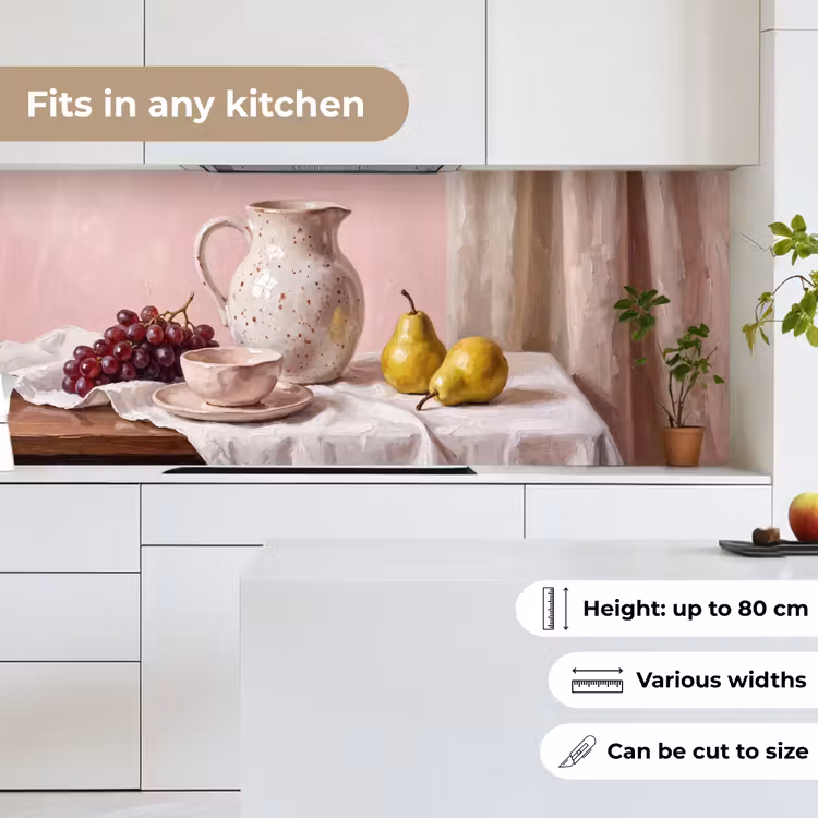 Kitchen Wall Splashback - Still Life - Fruit - Pink - Stilleven - Fruit - Roze keuken achterwand 2 middel