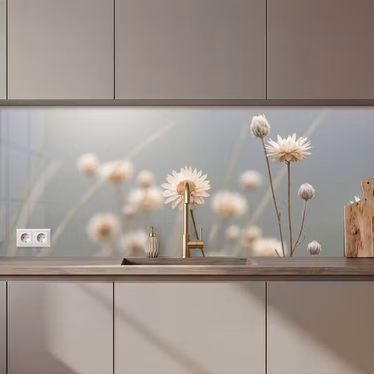 Strobloemen - Wit - Daglicht keuken achterwand 2 middel zz_3dshopping