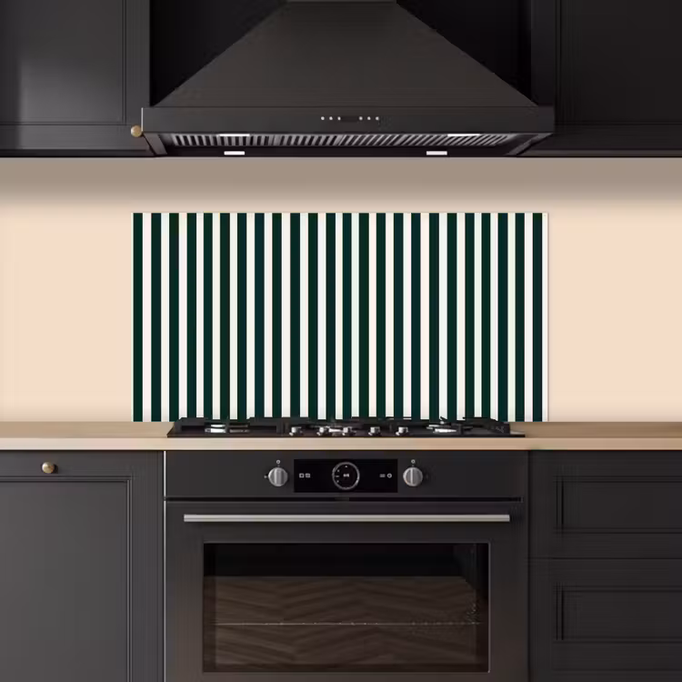 Strepen - Klassiek - Groen keuken achterwand spatscherm middel 899 -sfeer1