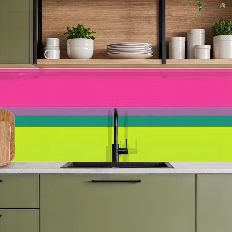 Strepen - Modern - Kleurrijk keuken achterwand 2 middel -sfeer3