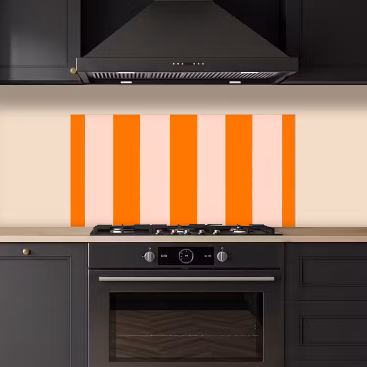 Strepen - Modern - Oranje keuken achterwand spatscherm middel 899 -sfeer1