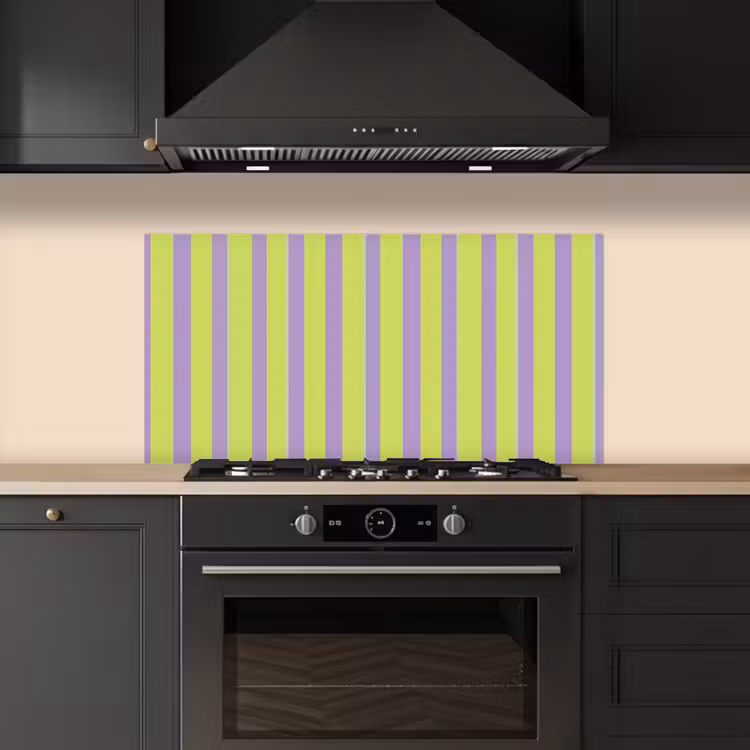 Strepen - Patroon - Groen keuken achterwand spatscherm middel 899 -sfeer1